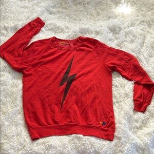Aviator Nation Red Lightning Bolt Swestshirt